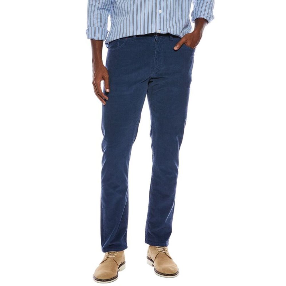 Isaia Mens  Corduroy Trouser, Blue